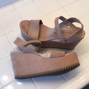 Pedro Garcia Tan Suede Wedges Size 41